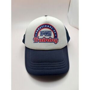 F45 Training Trucker Hat Navy Blue White Functional 45 Snapback Mesh Cap 3803